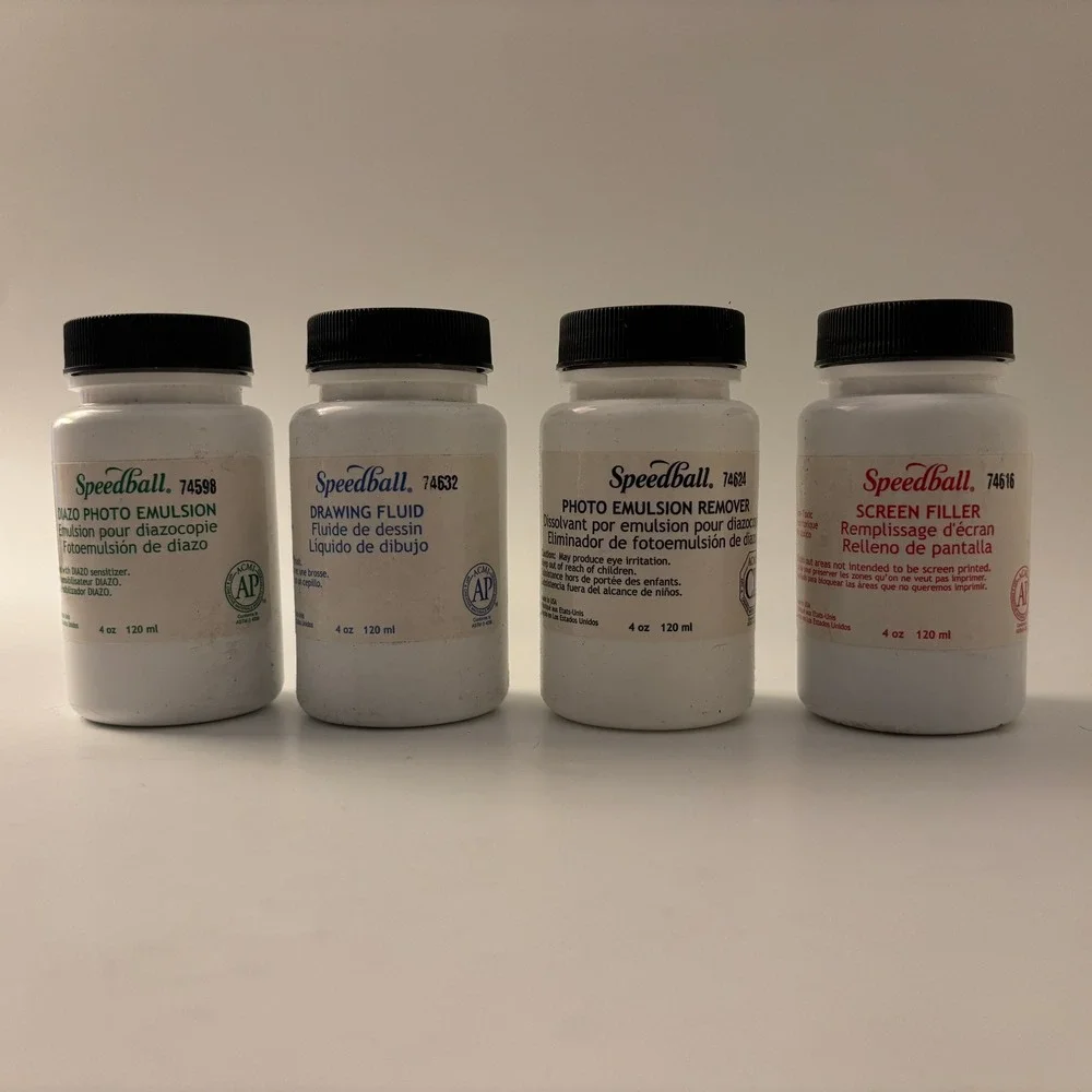 Speedball Screen Printing Set Diazo  Emulsion Drawing Fluid Remover Filler 4oz
